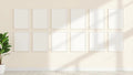 Frame High-Res Frame Mockup — White Frame Square 1:1 — Perspective View — #01037 | MockupBulk