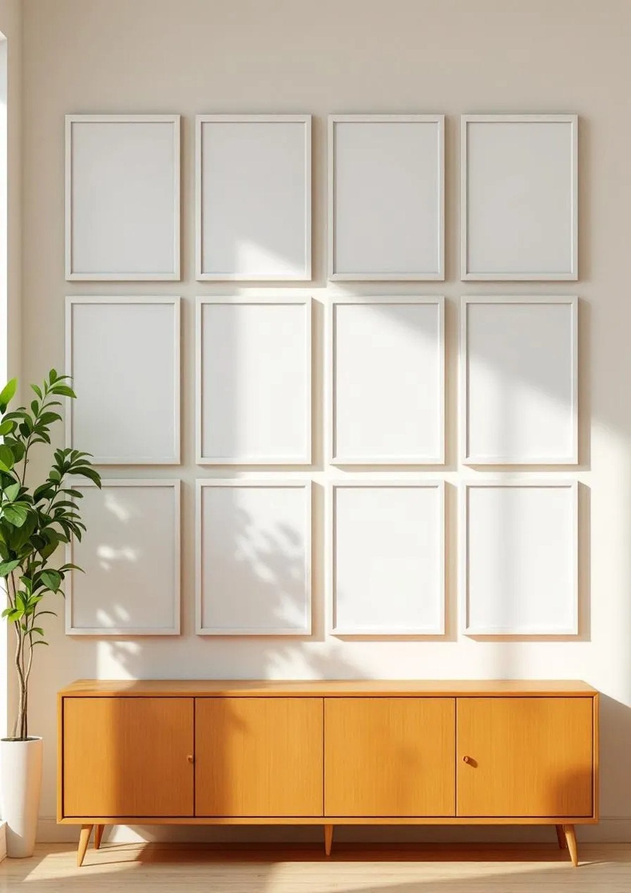 Frame Styled Room Mockup — White Frame Portrait 2:3 — Perspective View — #01038 | MockupBulk