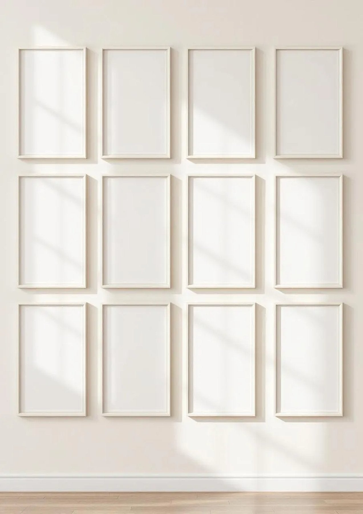 Frame Editorial Room Mockup — White Frame Portrait 2:3 — Perspective View — #01041 | MockupBulk