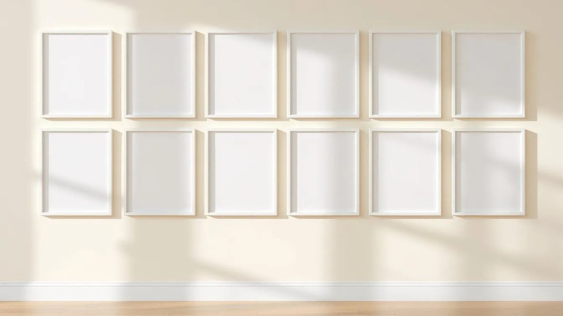 Frame Wall Art Mockup — White Frame Portrait 2:3 — Perspective View — #01043 | MockupBulk