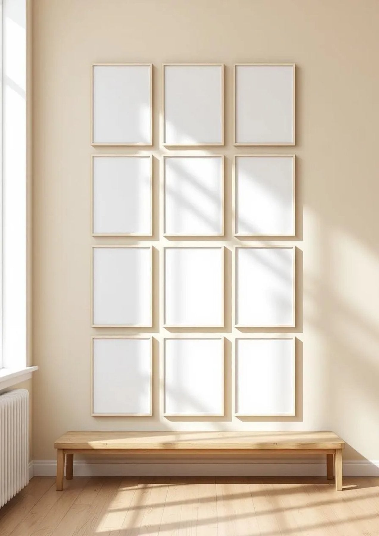 Frame Interior Frame Mockup — White Frame Portrait 2:3 — Perspective View — #01044 | MockupBulk