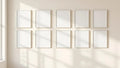 Frame Editorial Room Mockup — White Frame Square 1:1 — Perspective View — #01046 | MockupBulk