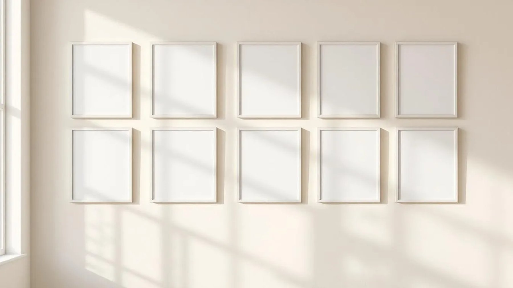 Frame Editorial Room Mockup — White Frame Square 1:1 — Perspective View — #01046 | MockupBulk