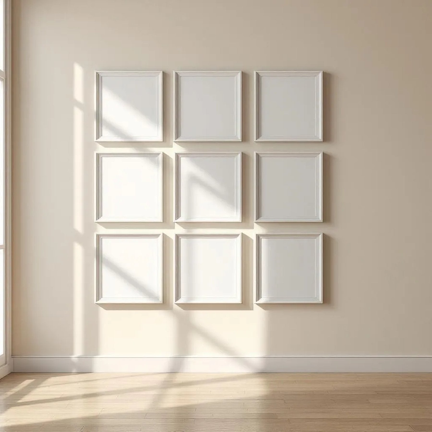 Frame Editorial Room Mockup — Plain Square Frame Portrait 2:3 — Perspective View — #01048 | MockupBulk