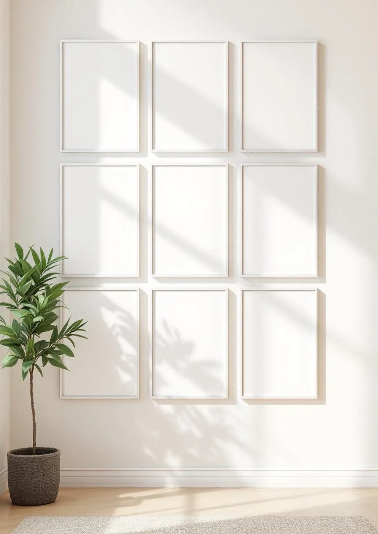 Frame High-Res Frame Mockup — White Frame Portrait 2:3 — Perspective View — #01050 | MockupBulk