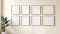 Frame Professional Frame Mockup — Natural Oak Frame Square 1:1 — Perspective View — #01052 | MockupBulk