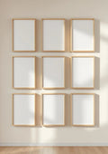 Frame Lifestyle Frame Mockup — Natural Oak Frame Portrait 2:3 — Perspective View — #01053 | MockupBulk