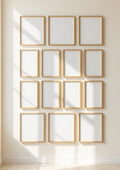 Frame High-Res Frame Mockup — Natural Oak Frame Portrait 2:3 — Perspective View — #01056 | MockupBulk