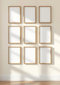 Frame Wall Art Mockup — Natural Oak Frame Portrait 2:3 — Perspective View — #01062 | MockupBulk