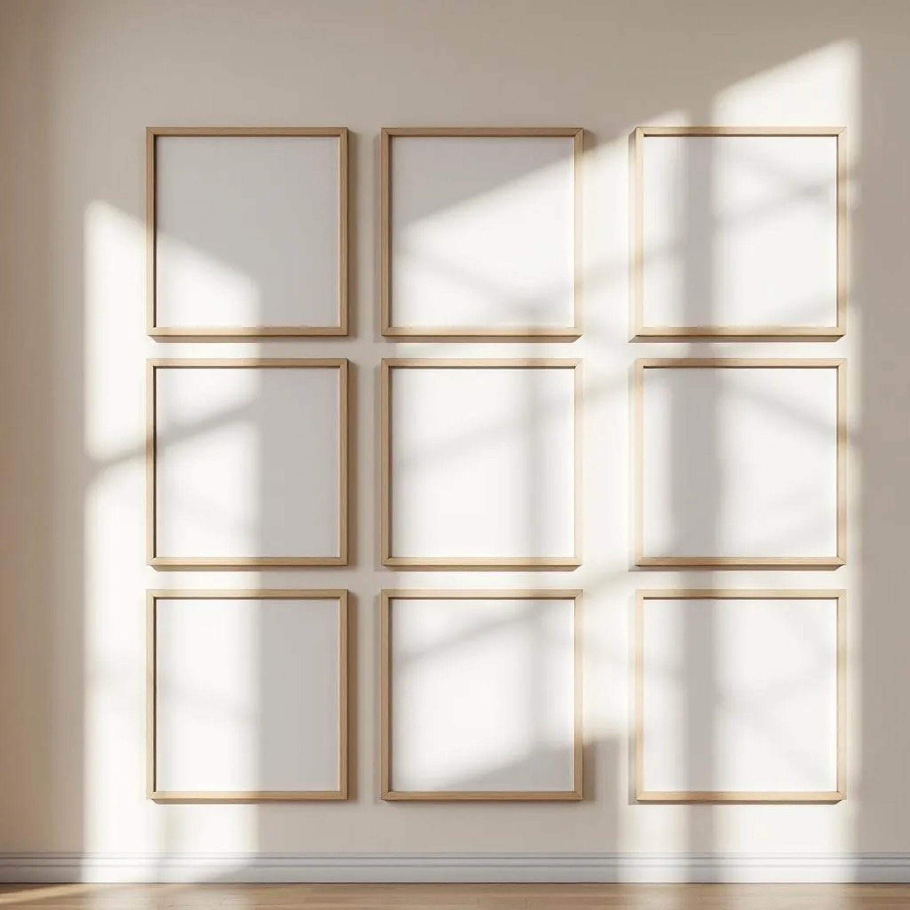 Frame Editorial Room Mockup — Plain Square Frame Portrait 2:3 — Perspective View — #01063 | MockupBulk