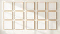 Frame Frame Display Mockup — Natural Oak Frame Square 1:1 — Perspective View — #01064 | MockupBulk