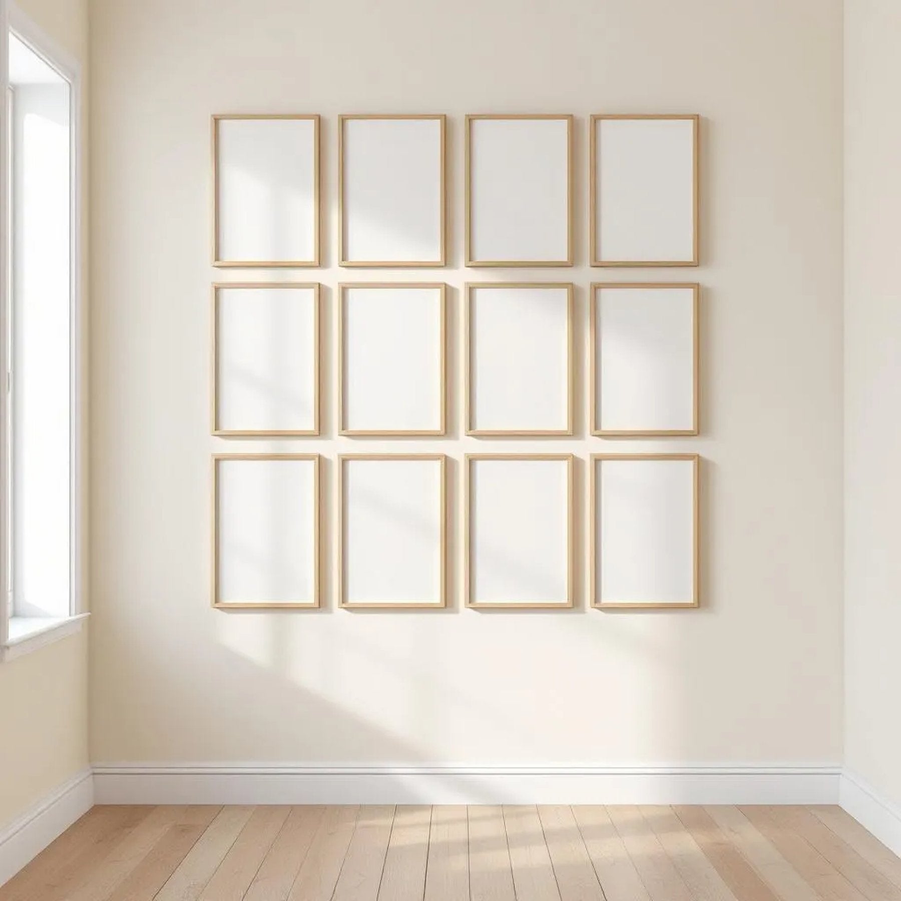 Frame Editorial Room Mockup — Plain Square Frame Portrait 5:7 — Perspective View — #01066 | MockupBulk