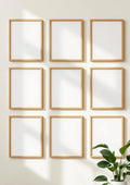 Frame Room Scene Mockup — Natural Oak Frame Portrait 2:3 — Perspective View — #01071 | MockupBulk