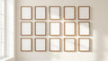 Frame Interior Frame Mockup — Walnut Frame Square 1:1 — Perspective View — #01073 | MockupBulk