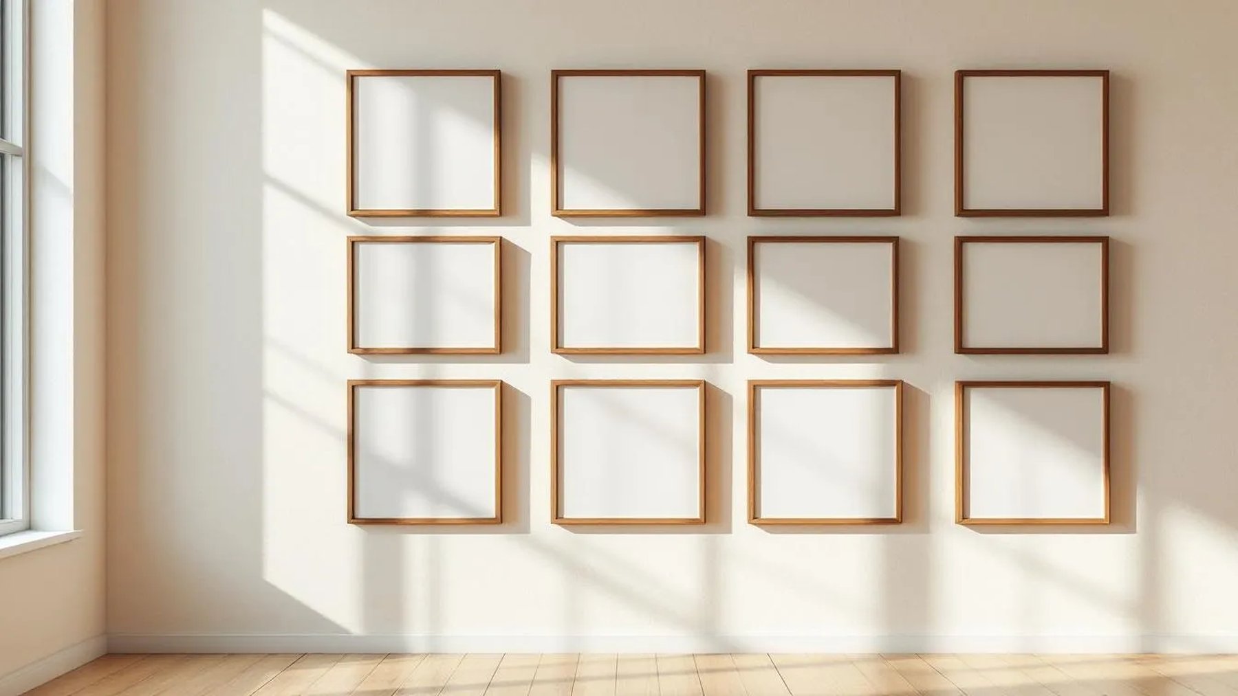 Frame Lifestyle Frame Mockup — Walnut Frame Portrait 2:3 — Perspective View — #01076 | MockupBulk