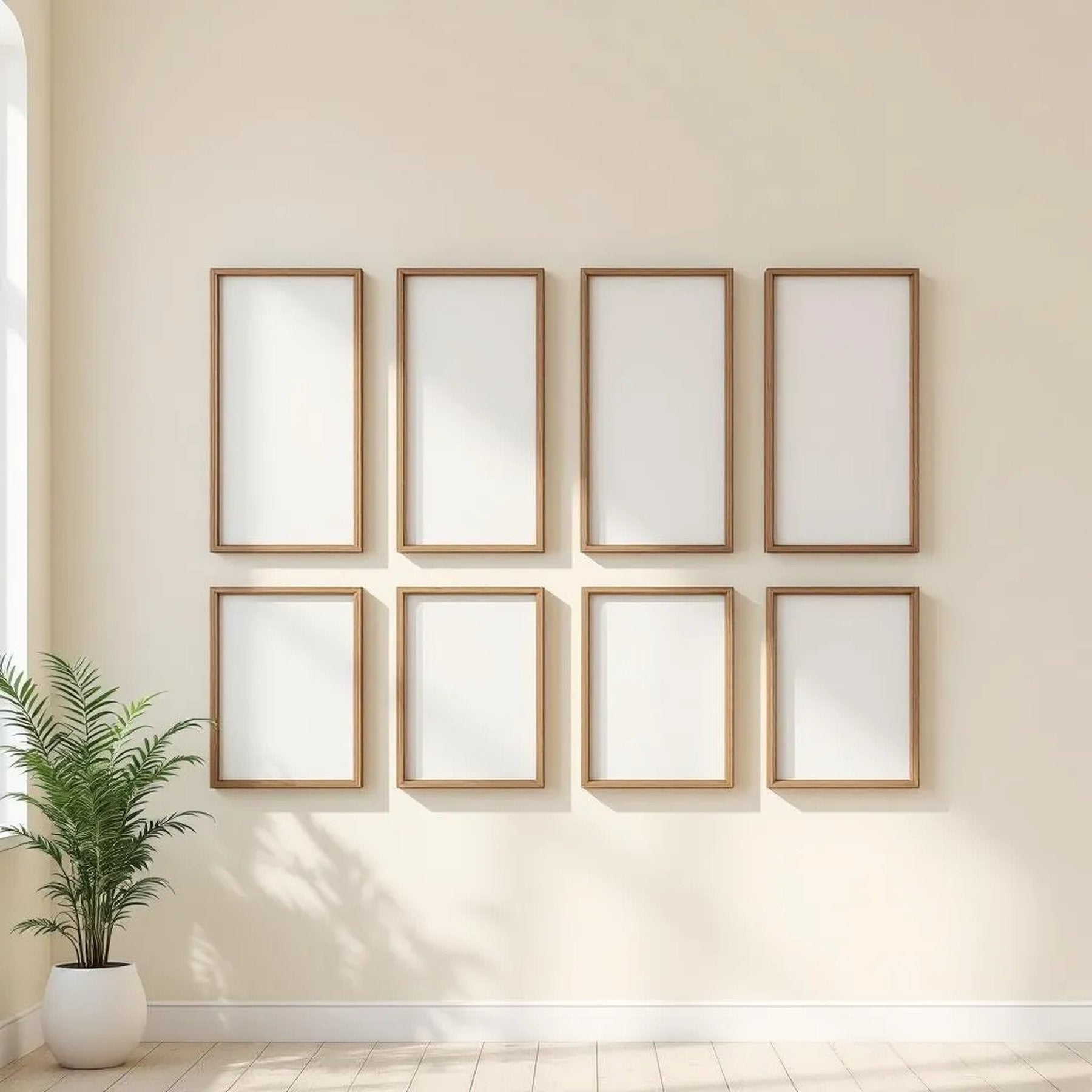Frame Room Scene Mockup — Plain Square Frame Square 1:1 — Perspective View — #01078 | MockupBulk