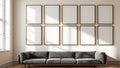Frame Styled Room Mockup — Walnut Frame Portrait 2:3 — Perspective View — #01079 | MockupBulk