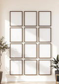 Frame Frame Display Mockup — Walnut Frame Portrait 2:3 — Perspective View — #01080 | MockupBulk