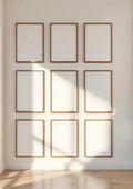 Frame Room Scene Mockup — Walnut Frame Portrait 2:3 — Perspective View — #01083 | MockupBulk