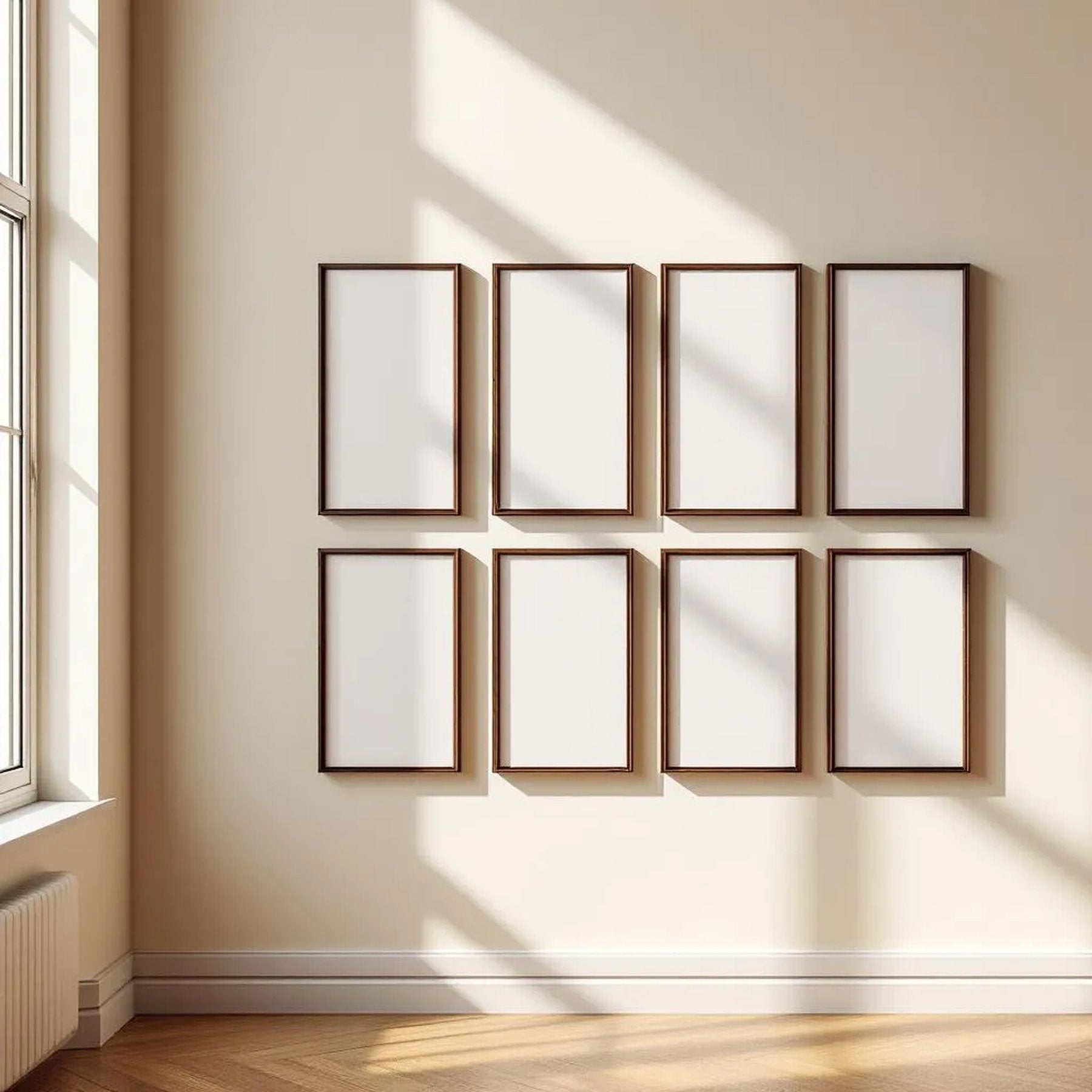 Frame Premium Interior Mockup — Plain Square Frame Portrait 2:3 — Perspective View — #01090 | MockupBulk