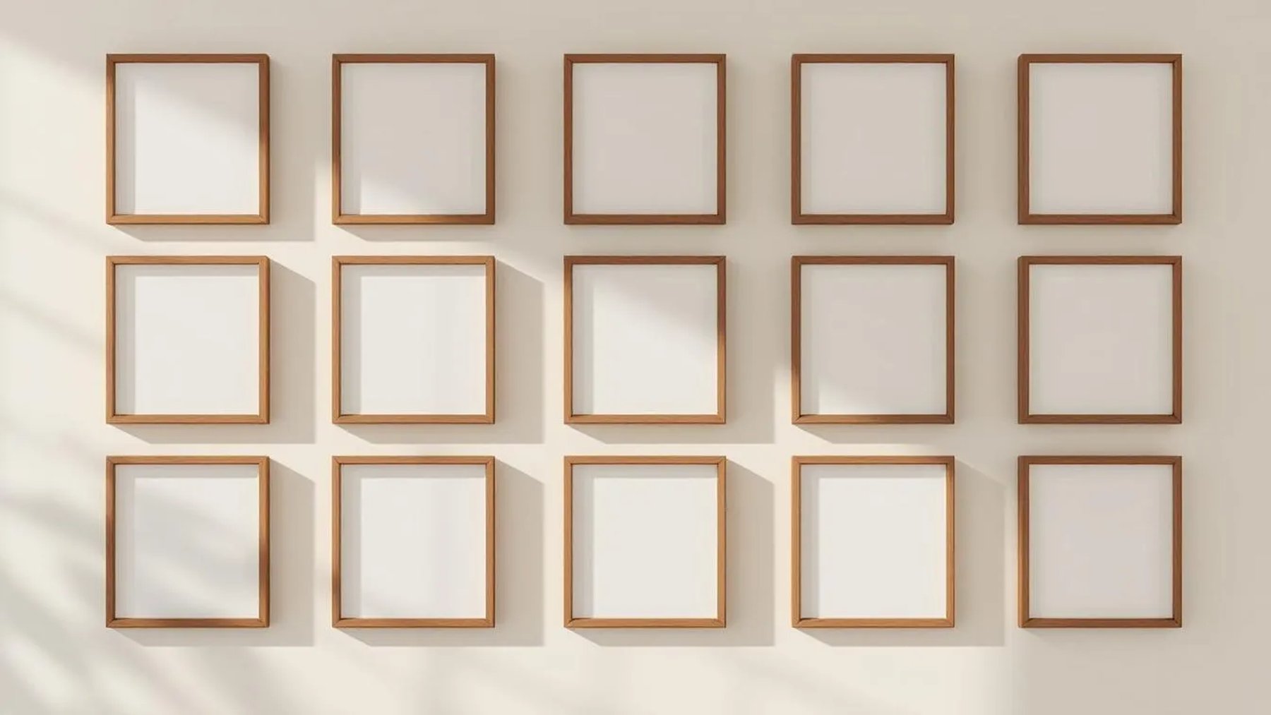 Frame Premium Interior Mockup — Walnut Frame Portrait 2:3 — Perspective View — #01091 | MockupBulk