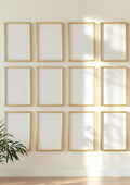Frame Styled Room Mockup — Gold Frame Portrait 2:3 — Perspective View — #01098 | MockupBulk
