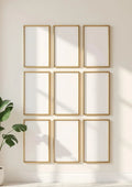 Frame Lifestyle Frame Mockup — Gold Frame Portrait 2:3 — Perspective View — #01101 | MockupBulk
