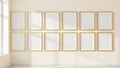Frame Wall Art Mockup — Gold Frame Square 1:1 — Perspective View — #01103 | MockupBulk