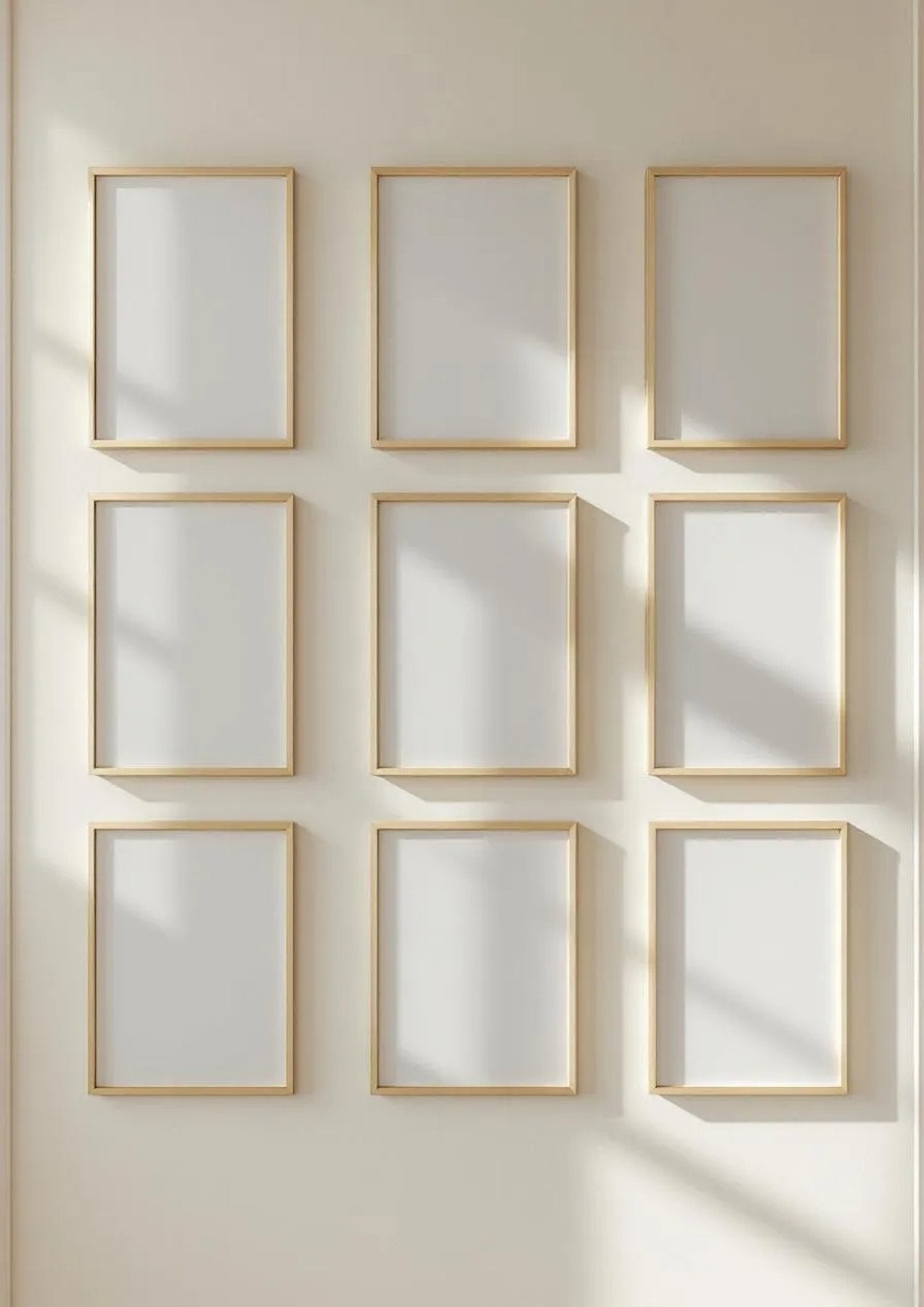 Frame Lifestyle Frame Mockup — Gold Frame Portrait 2:3 — Perspective View — #01104 | MockupBulk