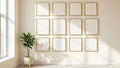 Frame Lifestyle Frame Mockup — Gold Frame Square 1:1 — Perspective View — #01106 | MockupBulk