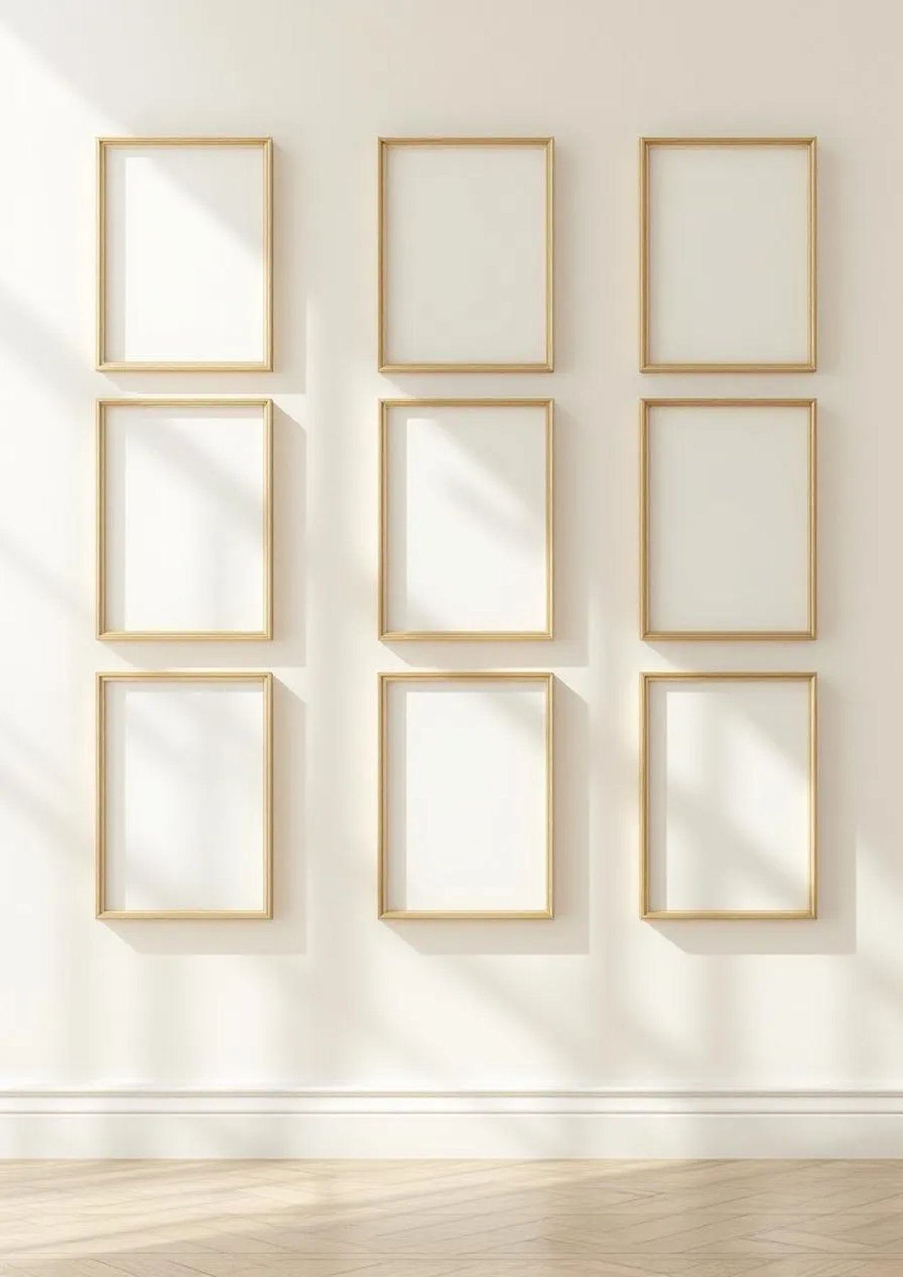 Frame Professional Frame Mockup — Gold Frame Portrait 2:3 — Perspective View — #01107 | MockupBulk