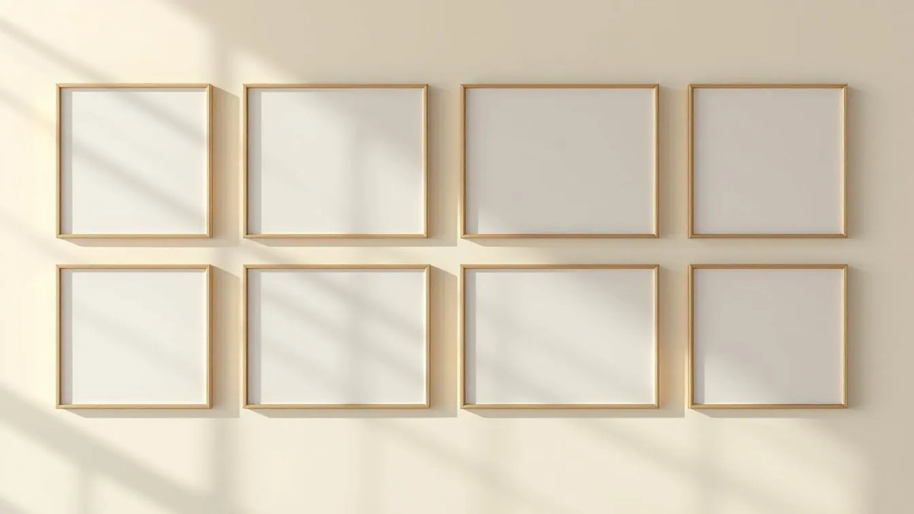 Frame Editorial Room Mockup — Gold Frame Portrait 2:3 — Perspective View — #01112 | MockupBulk