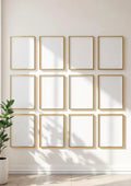 Frame Wall Art Mockup — Gold Frame Portrait 2:3 — Perspective View — #01113 | MockupBulk