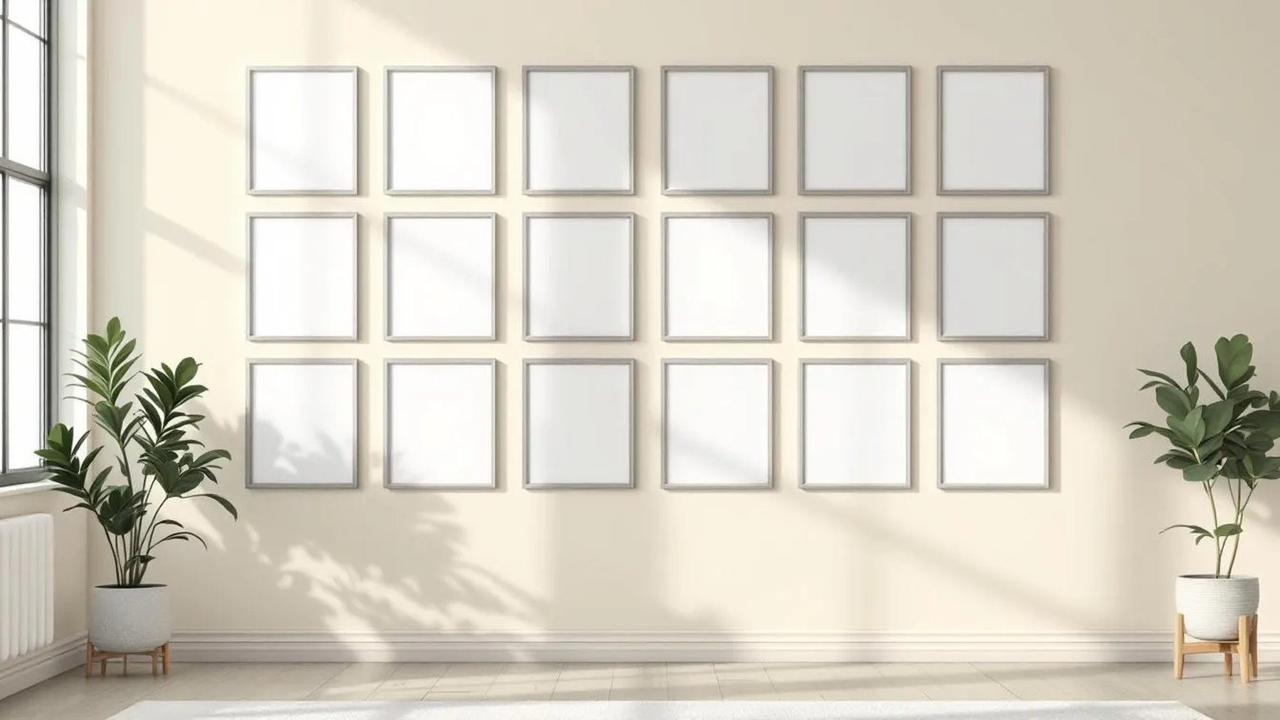 Frame Styled Room Mockup — Silver Frame Portrait 2:3 — Perspective View — #01118 | MockupBulk