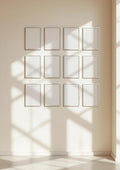 Frame Wall Art Mockup — Silver Frame Portrait 2:3 — Perspective View — #01119 | MockupBulk