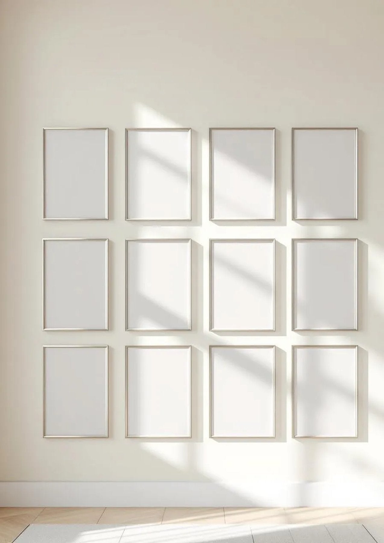 Frame High-Res Frame Mockup — Silver Frame Portrait 2:3 — Perspective View — #01125 | MockupBulk