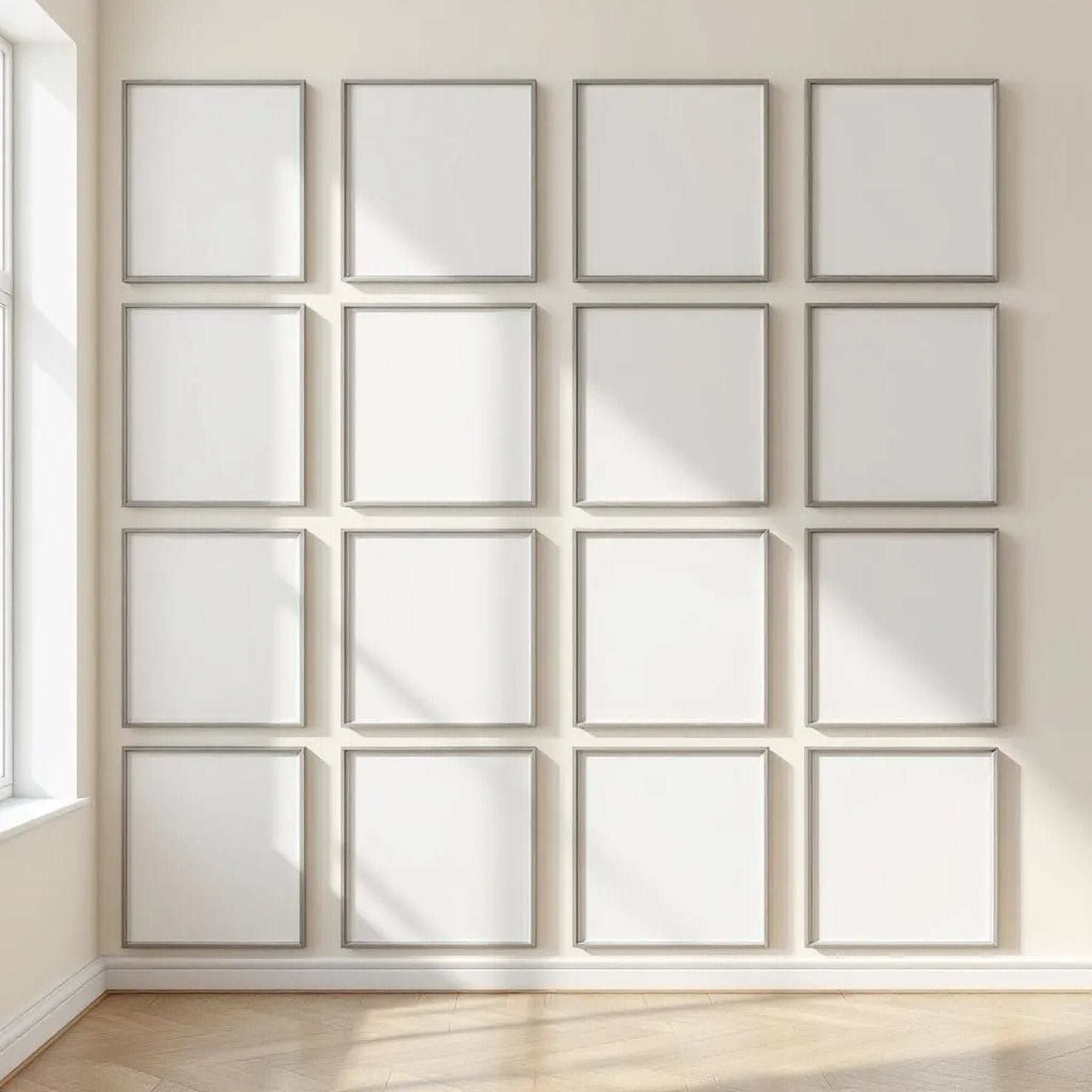 Frame Wall Art Mockup — Plain Square Frame Portrait 2:3 — Perspective View — #01129 | MockupBulk