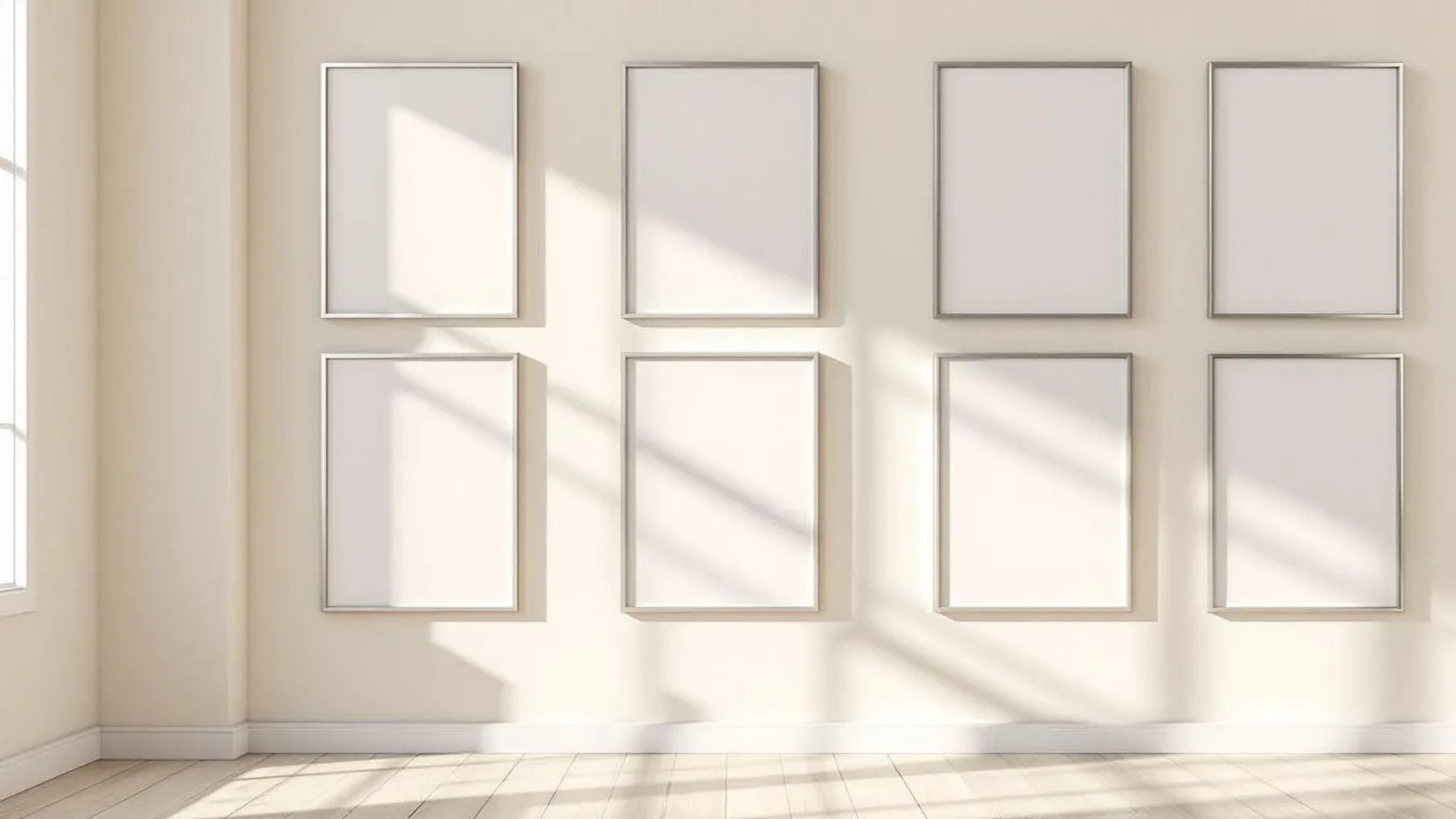 Frame Lifestyle Frame Mockup — Silver Frame Square 1:1 — Perspective View — #01130 | MockupBulk