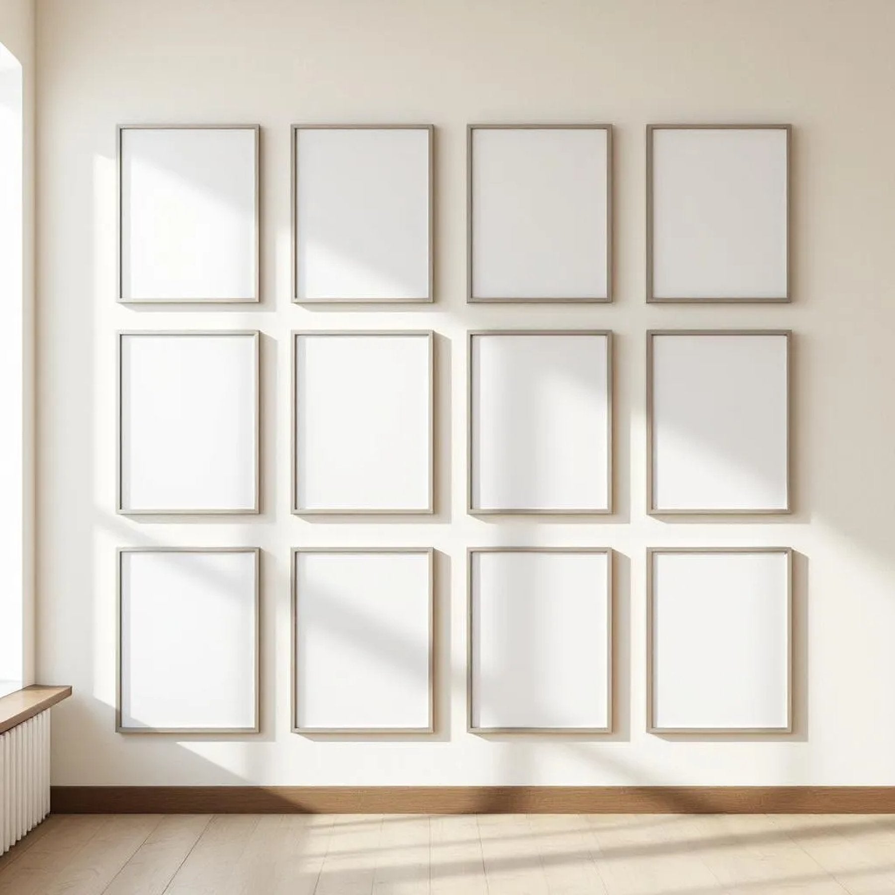 Frame Editorial Room Mockup — Plain Square Frame Portrait 2:3 — Perspective View — #01132 | MockupBulk