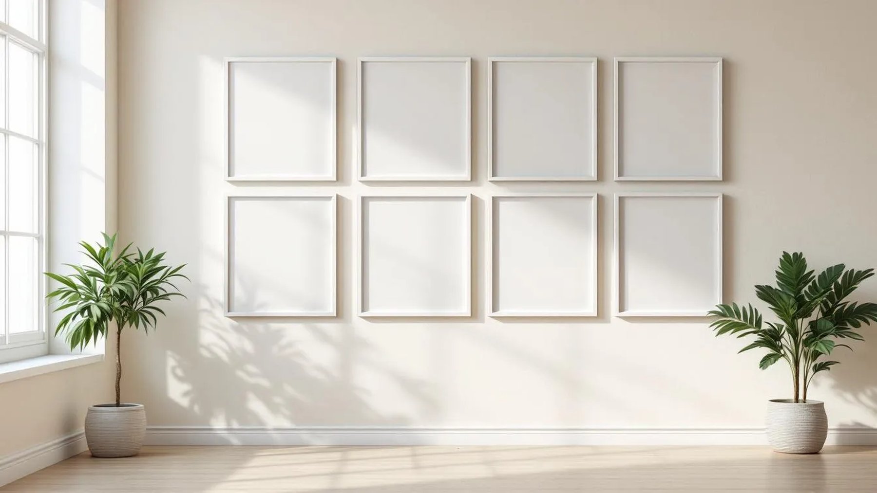Frame Styled Room Mockup — Silver Frame Square 1:1 — Perspective View — #01133 | MockupBulk
