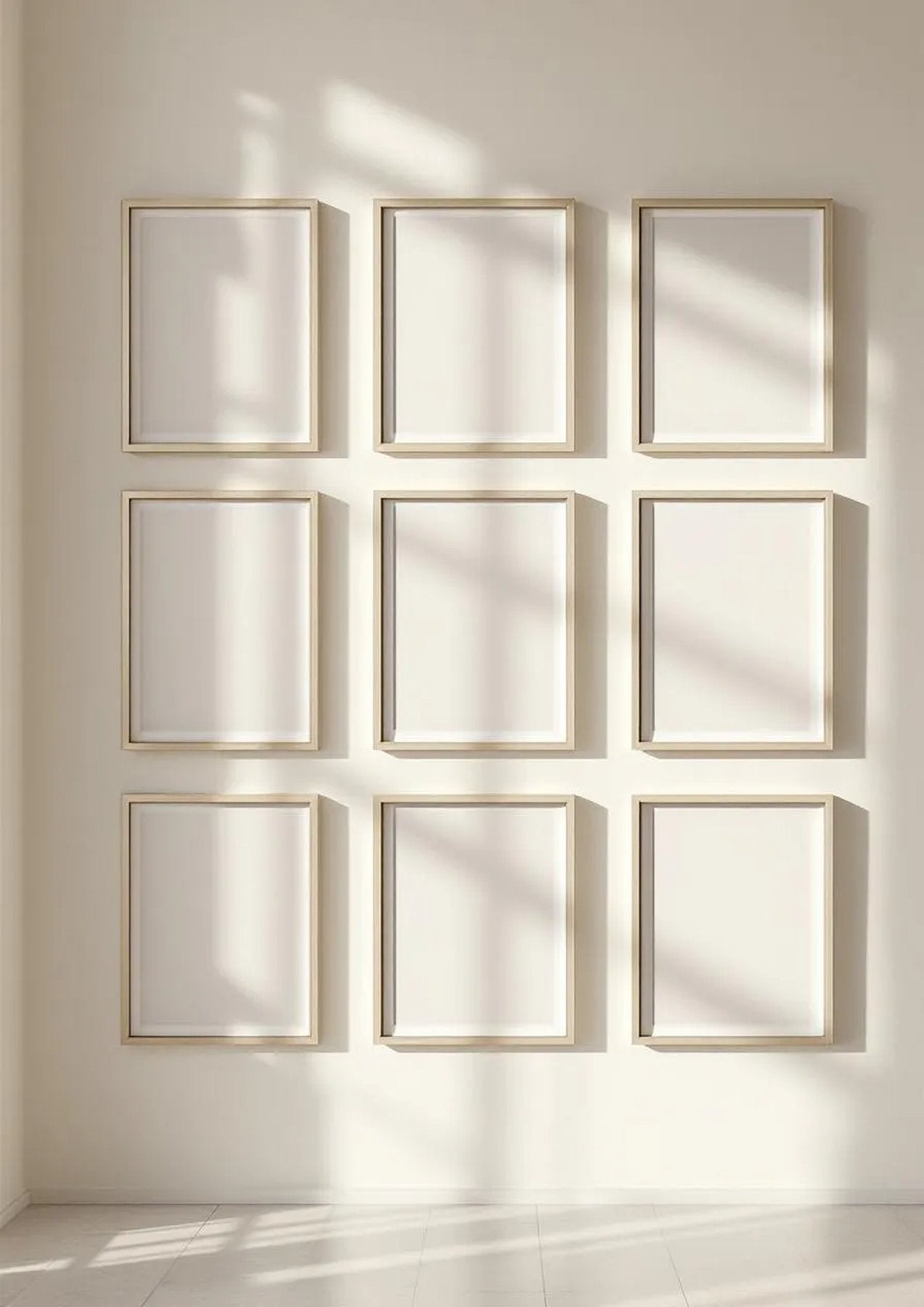 Frame Interior Frame Mockup — Silver Frame Portrait 2:3 — Perspective View — #01134 | MockupBulk