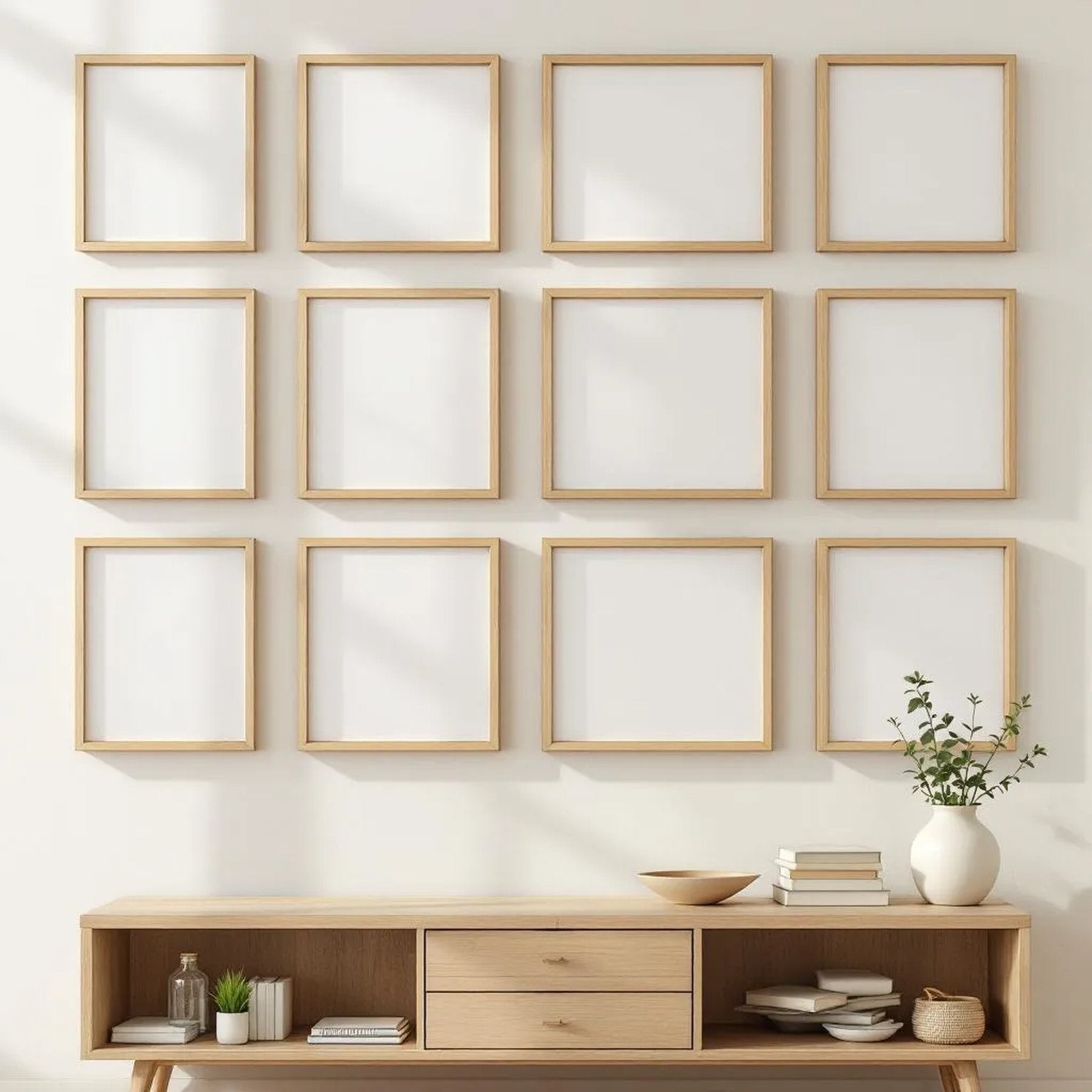 Frame Editorial Room Mockup — Plain Square Frame Portrait 2:3 — Perspective View — #01135 | MockupBulk