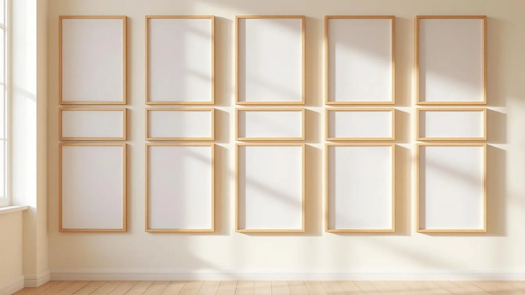 Frame Frame Display Mockup — Raw Pine Frame Square 1:1 — Perspective View — #01139 | MockupBulk