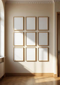 Frame Styled Room Mockup — Raw Pine Frame Portrait 2:3 — Perspective View — #01140 | MockupBulk