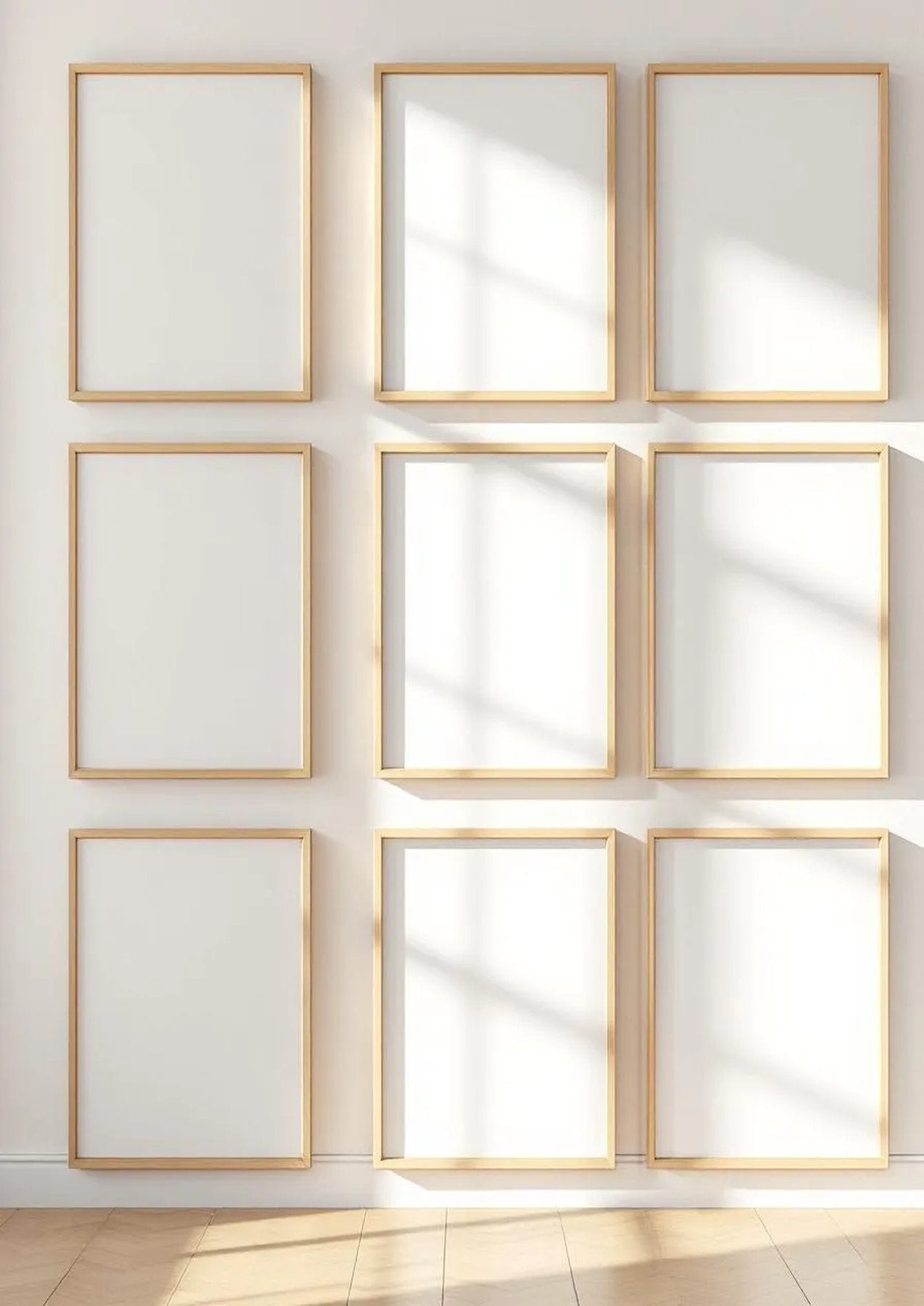Frame High-Res Frame Mockup — Raw Pine Frame Portrait 2:3 — Perspective View — #01143 | MockupBulk