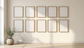 Frame Wall Art Mockup — Raw Pine Frame Portrait 5:7 — Perspective View — #01145 | MockupBulk