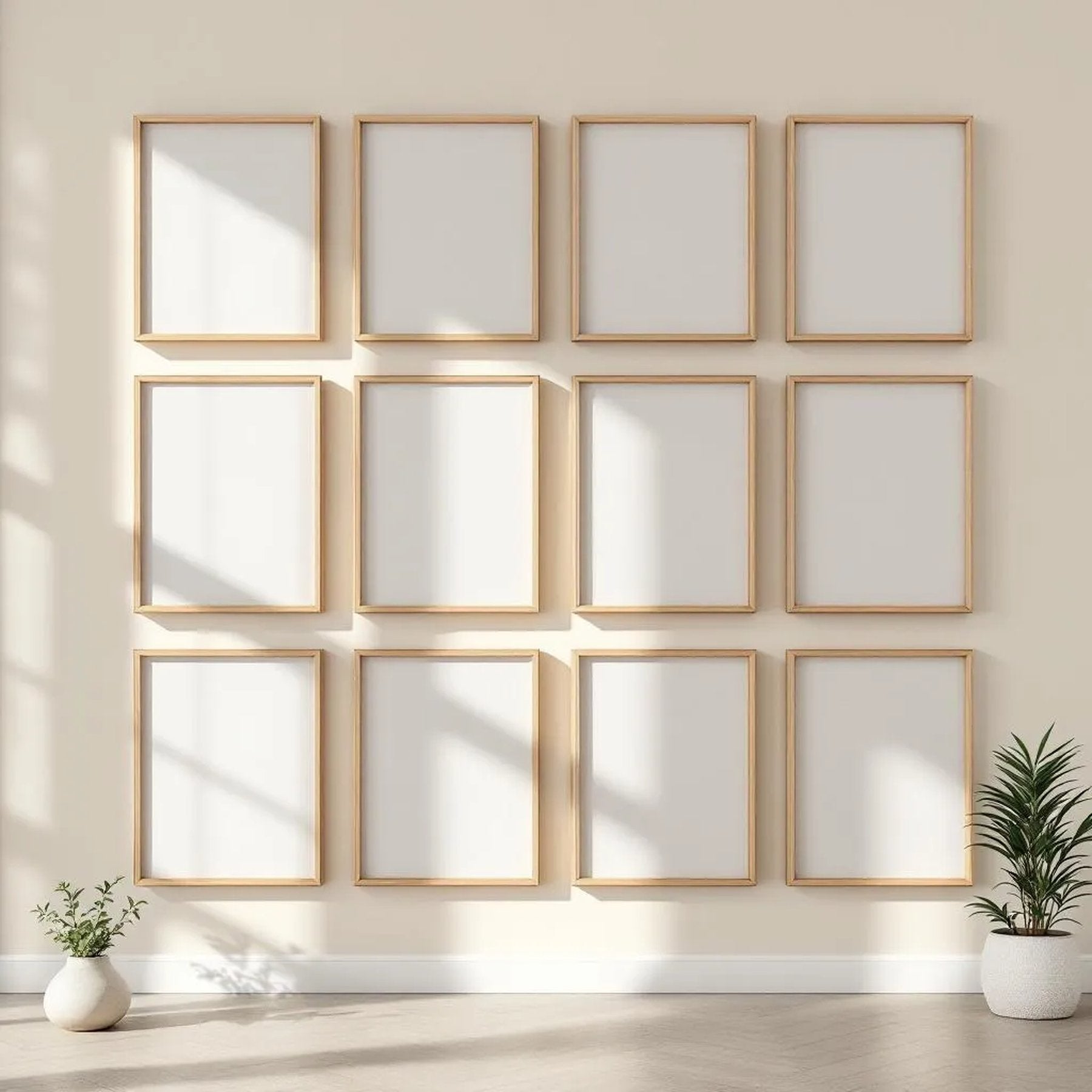 Frame Premium Interior Mockup — Plain Square Frame Portrait 2:3 — Perspective View — #01147 | MockupBulk