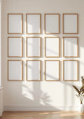 Frame Editorial Room Mockup — Raw Pine Frame Portrait 2:3 — Perspective View — #01149 | MockupBulk