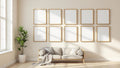 Frame Styled Room Mockup — Raw Pine Frame Portrait 2:3 — Perspective View — #01151 | MockupBulk