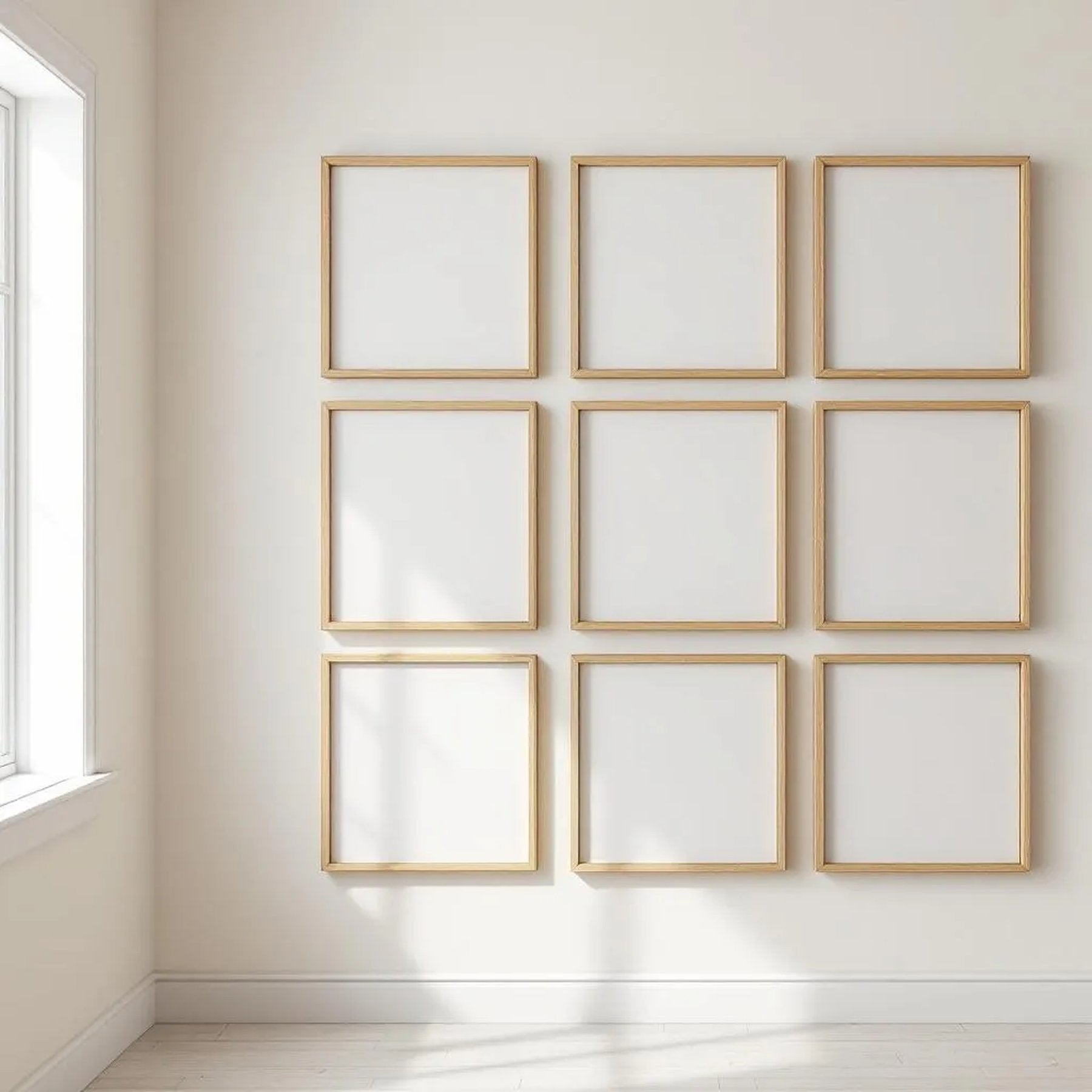 Frame Premium Interior Mockup — Plain Square Frame Portrait 2:3 — Perspective View — #01153 | MockupBulk